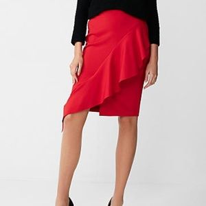 Express pencil skirt Ruffel cascade